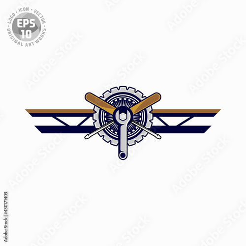 aircraft maintenance logo vector template