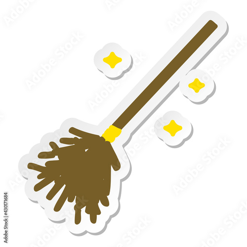 magic broomstick sweeping sticker