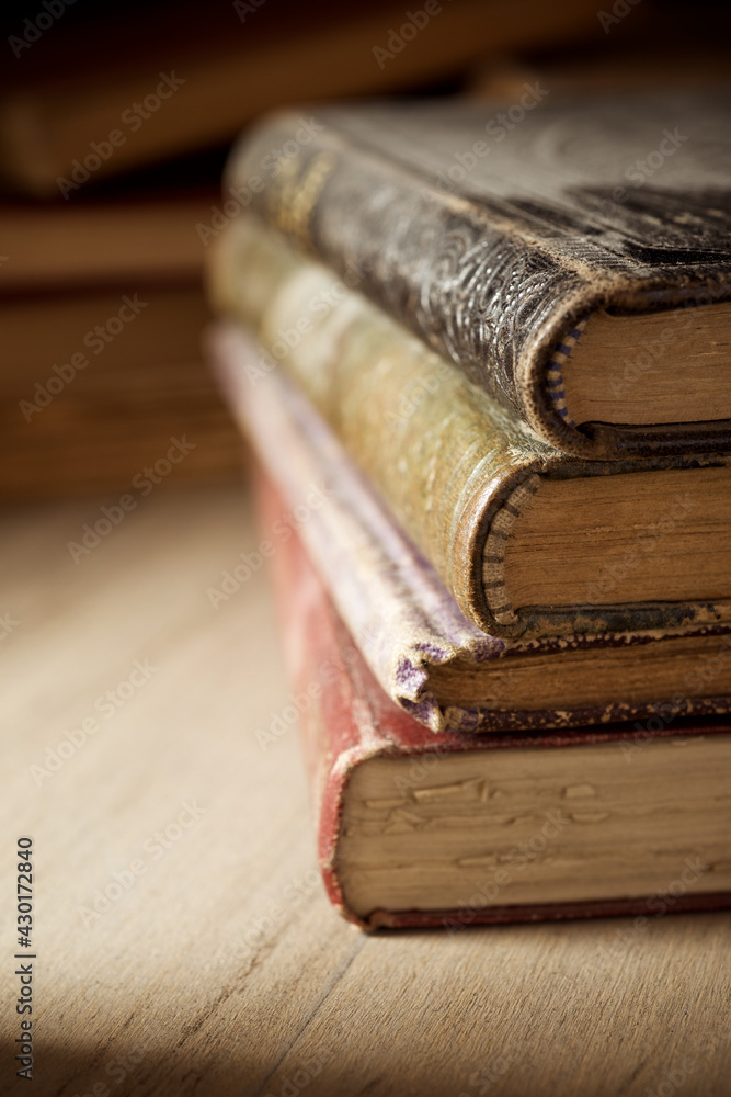Books stacked view Books stacked view
