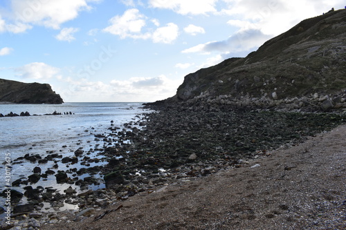 Rocky coast of the sea near Durdle Door, UK