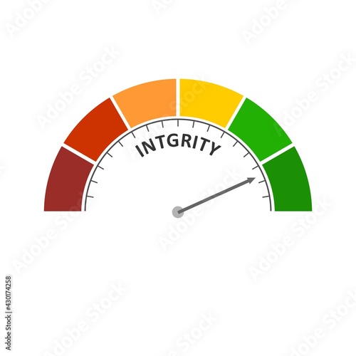 Integrity level meter. Economy and social concept