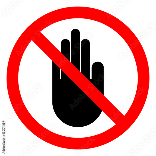 Hand forbidden stop icon. warning symbol stop entry sign. Vector ESP10