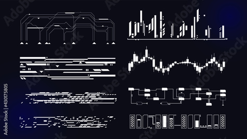 Set of Sci Fi Modern User Interface Elements. Futuristic Abstract HUD. Good for game UI. Vector Illustration EPS10