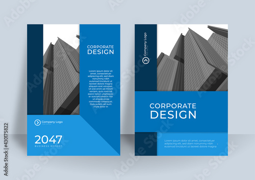 Blue corporate identity cover business vector design, Flyer brochure advertising abstract background, Leaflet Modern poster magazine layout template, Annual report for presentation.