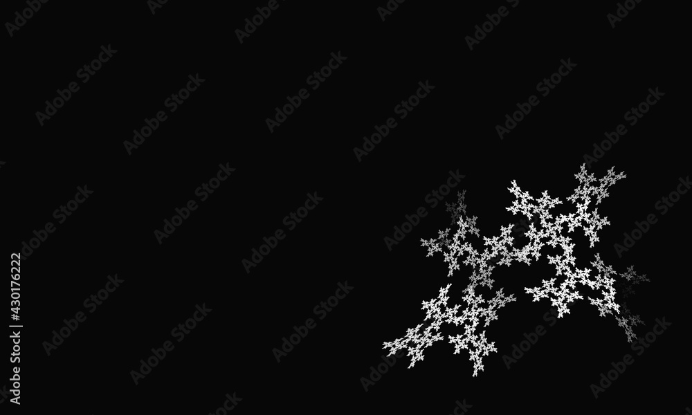 Minimal white floral composition isolated on black background. Luminous repeatable buds in bouquet or bush in corner. Abstract poster great as print or design template. Empty minimal simple. Minimal white floral composition isolated on black background. Luminous repeatable buds in bouquet or bush in corner. Abstract poster great as print or design template. Empty minimal simple.