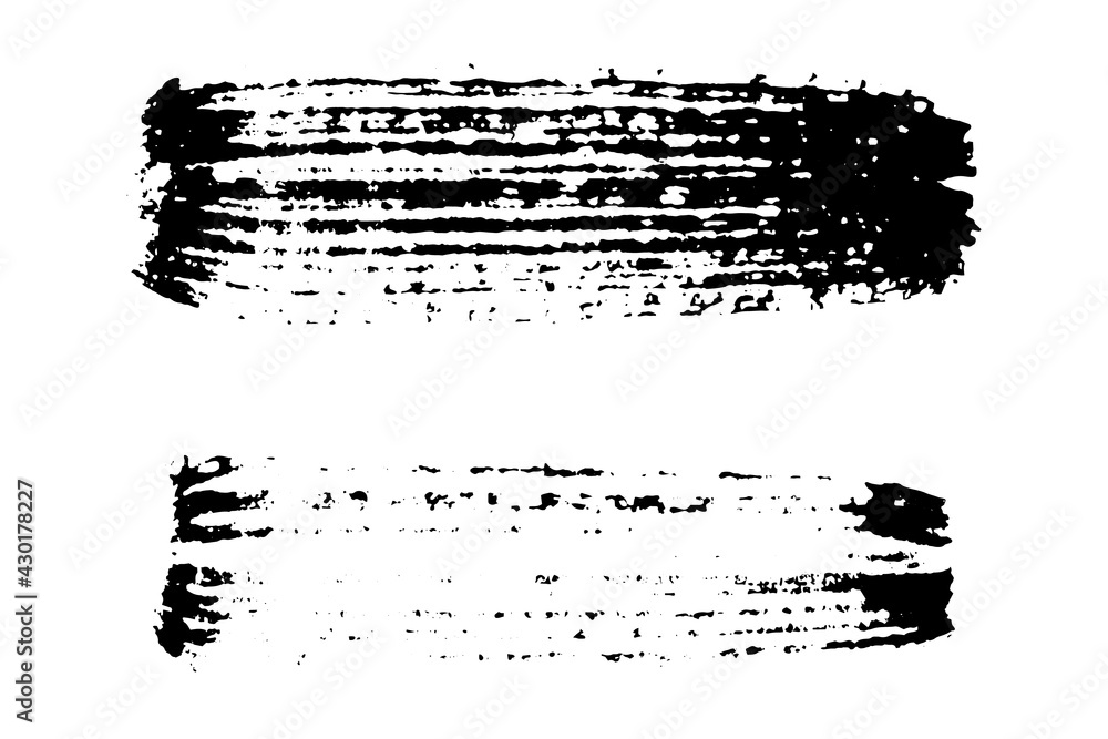 Black color handdrawing texture brush on white background (Vector)