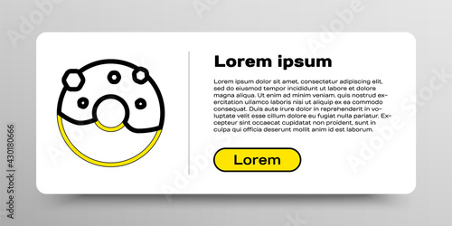Line Donut with sweet glaze icon isolated on white background. Colorful outline concept. Vector