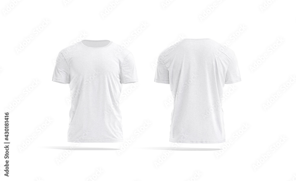 Blank white wrinkled t-shirt mockup, front and back view Stock ...