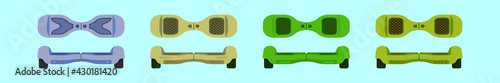 set of segways cartoon icon design template with various models. vector illustration isolated on blue background
