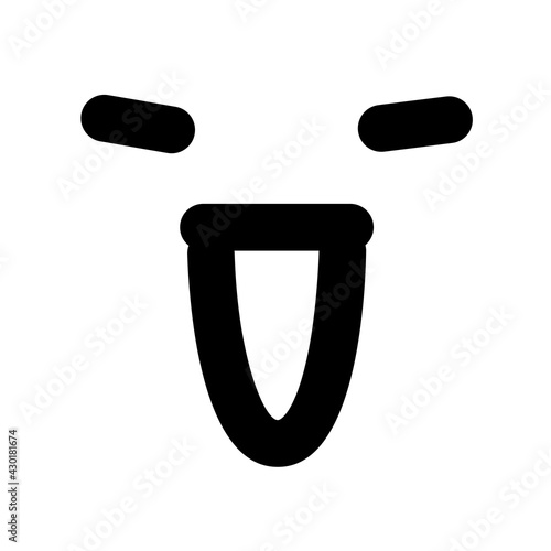 simple happy face enjoying icon