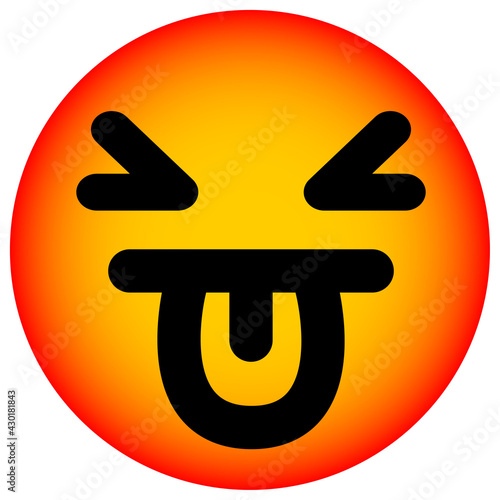 simple disgusted face circle