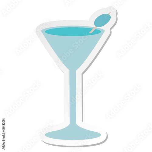 cocktail glass sticker