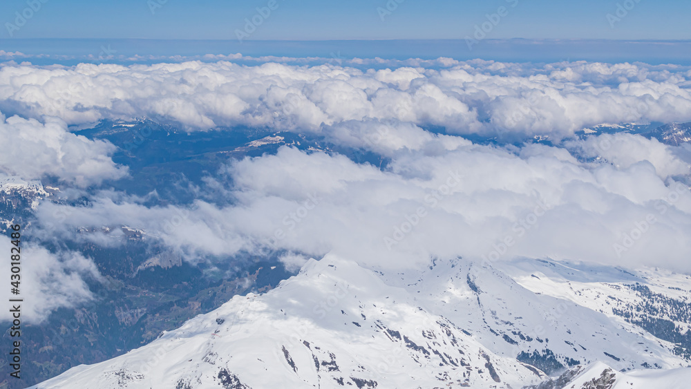 Blick vom Jungfraujoch ins Schweizer Mittelland