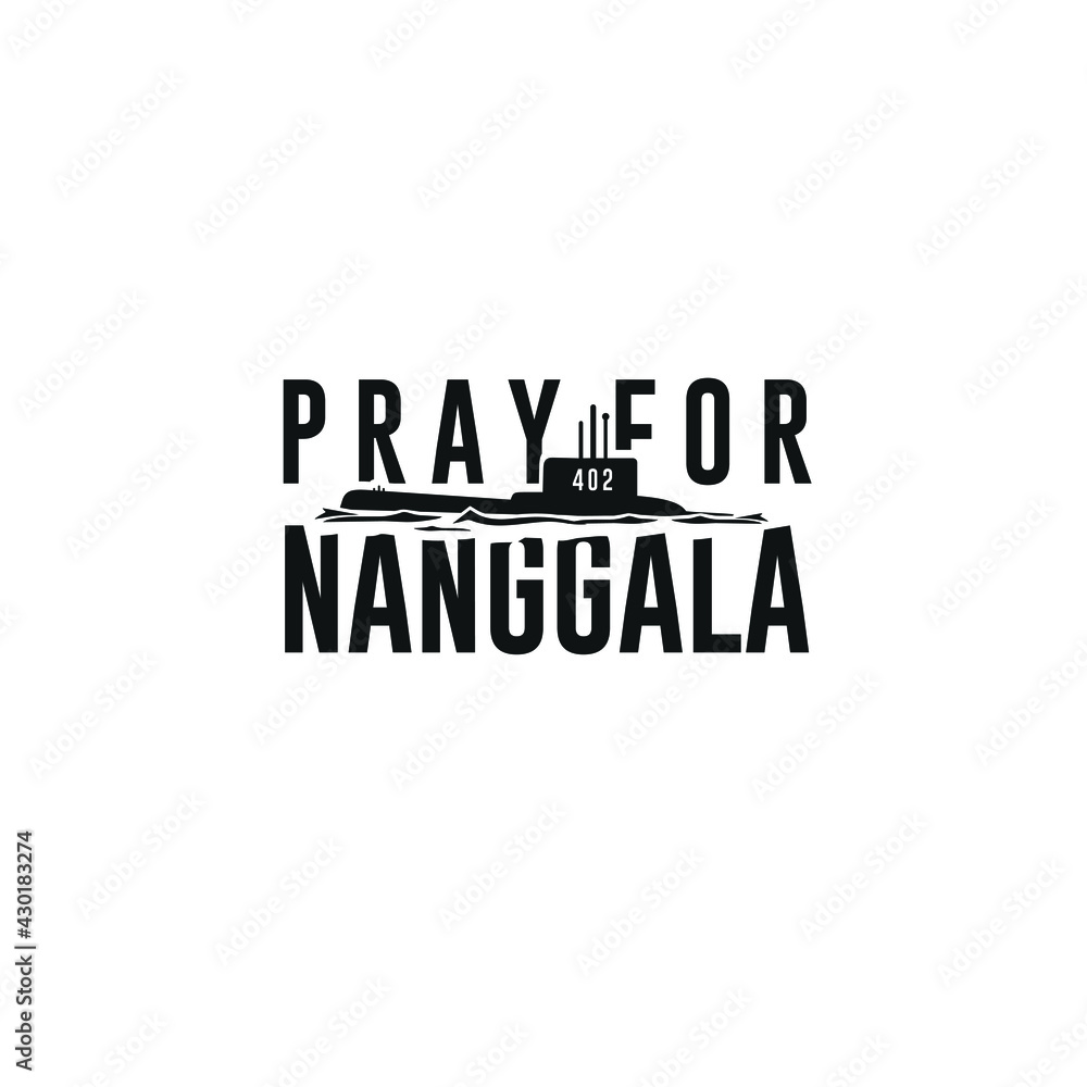 vector logo for nanggala submarine, pray for him