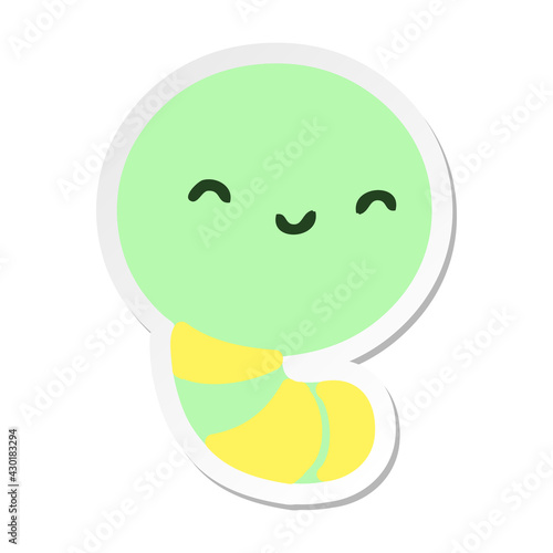 cute little worm sticker