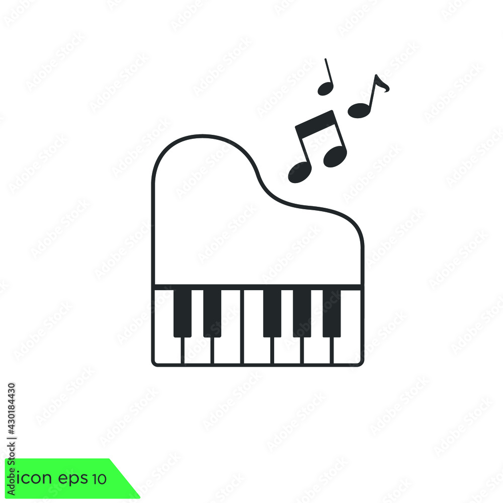 piano icon vector music symbol logo template Stock Vector | Adobe Stock