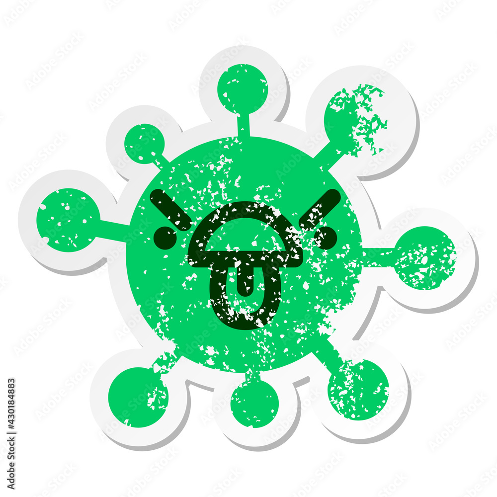 angry disbelief virus distressed sticker angry disbelief virus distressed sticker