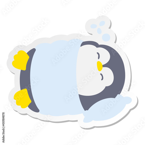 cute christmas penguin sleeping sticker