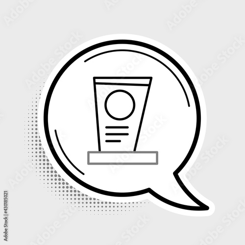 Line Grave with tombstone icon isolated on grey background. Colorful outline concept. Vector