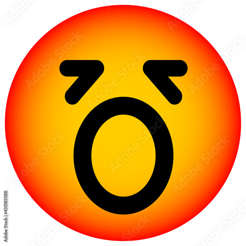 simple yawning face circle