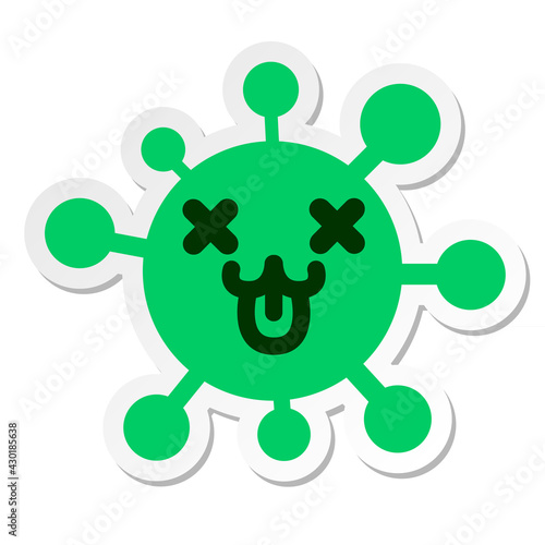 cute happy animal dead virus sticker