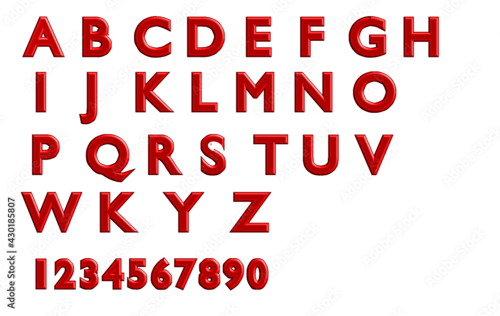 赤色の立体アルファベット文字 赤色の立体アルファベット文字