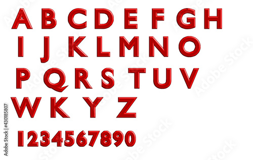 赤色の立体アルファベット文字