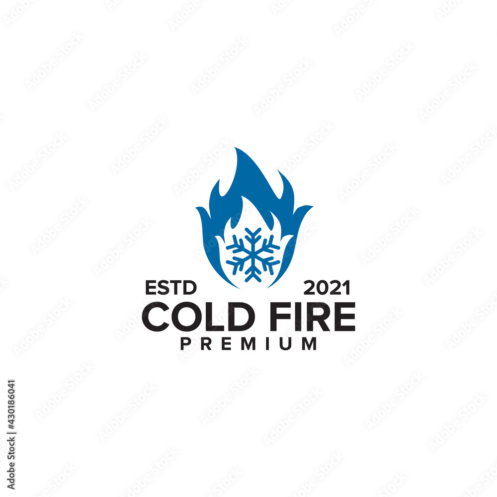 Cold fire logo design template
