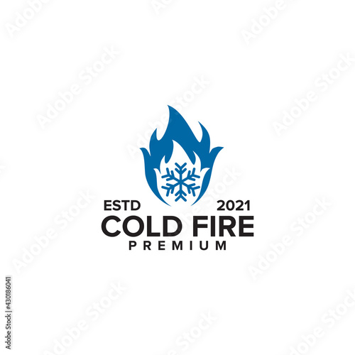 Cold fire logo design template