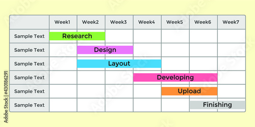 Vector illustration for Gantt Chart EPS10