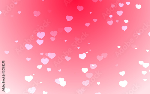 Valentine day white hearts on pink background.