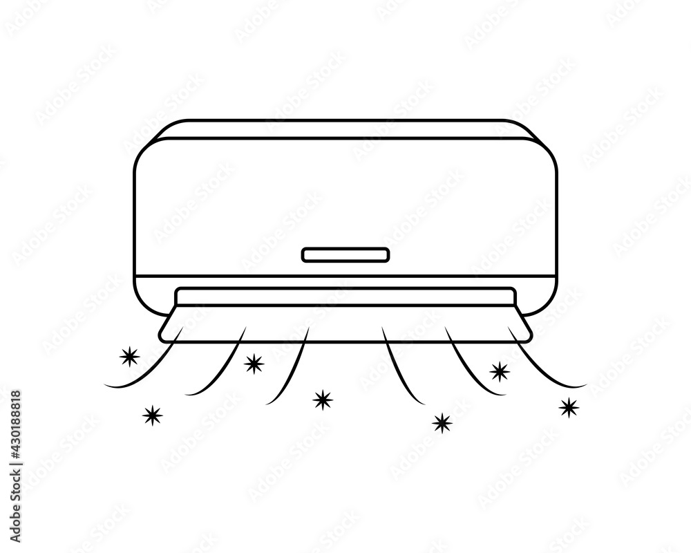 Vector illustration of a household air conditioner. Isolated illustration. Vector illustration of a household air conditioner. Isolated illustration.