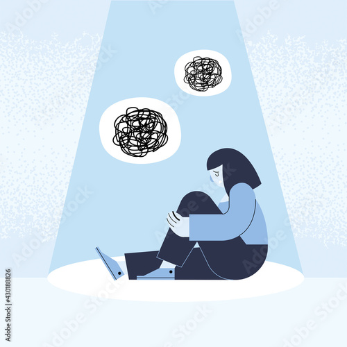 sad woman character
