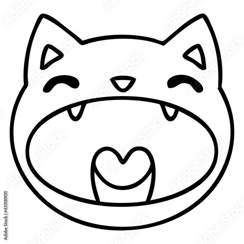 cute yawning cat face