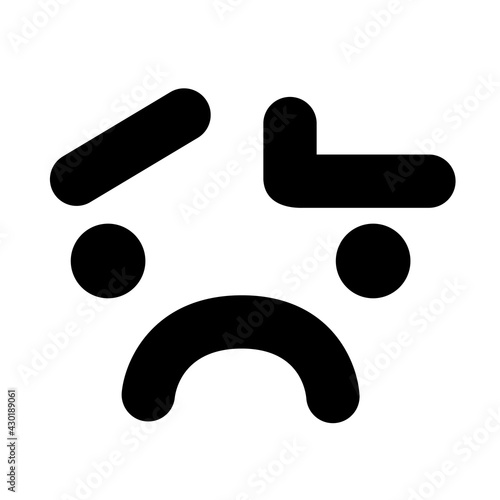 simple disappointed face icon