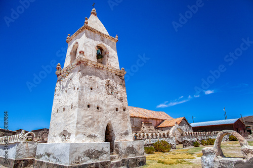 Old church in the village of Isluga, Andean altiplano, Chile