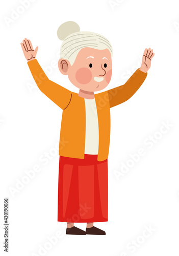 happy grandmother character
