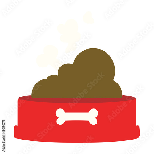 dog food bowl with bone