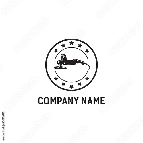 auto detailing polisher car logo design