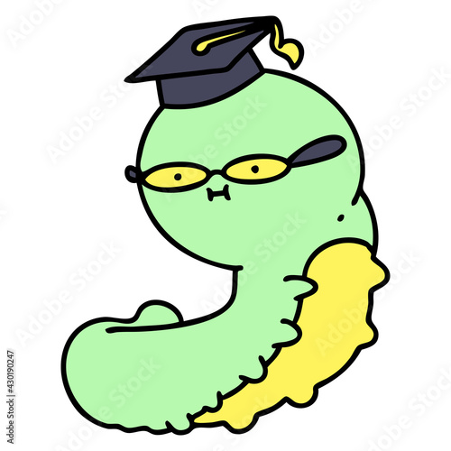 cute cartoon clever caterpillar