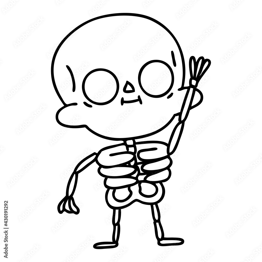 friendly skeleton waving