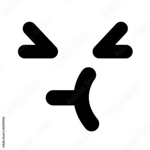 simple annoyed accident face icon