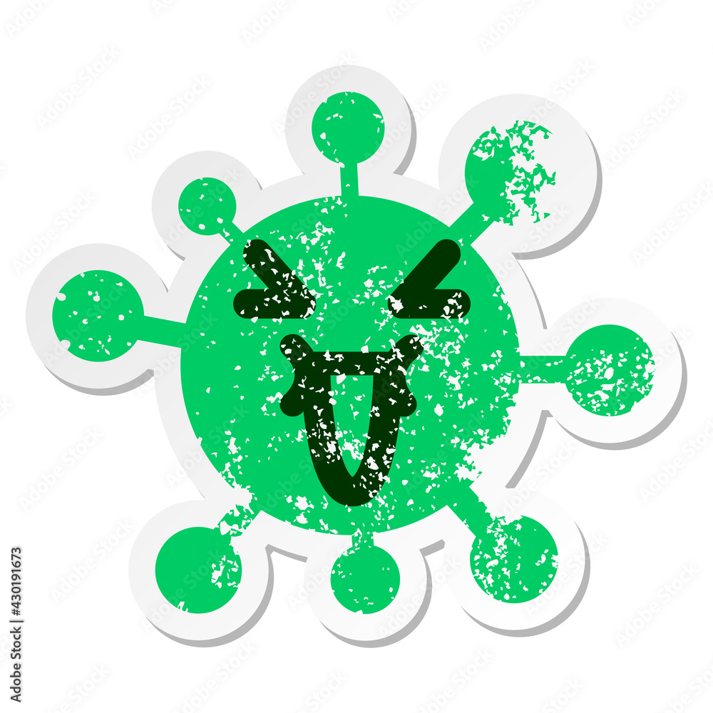 laughing virus distressed sticker laughing virus distressed sticker