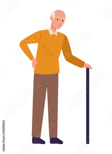 grandfather with cane