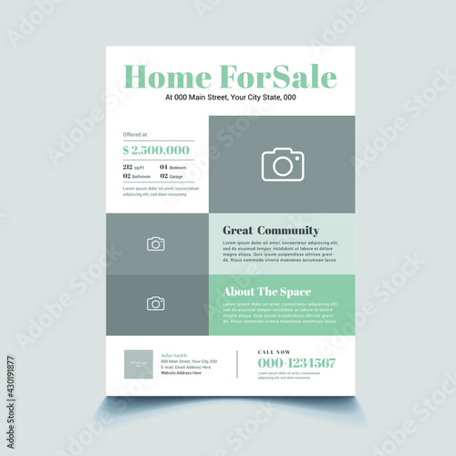 Corporate Real Estate Marketing Flyer Template Design (ID: 430191877)