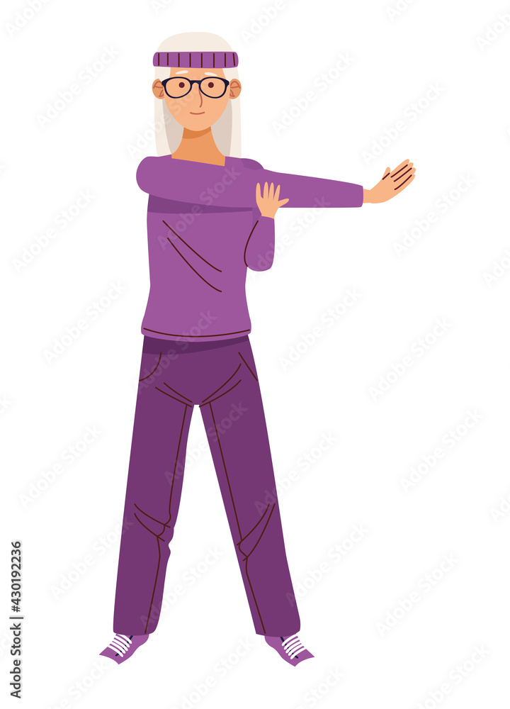 grandmother practicing exercise grandmother practicing exercise