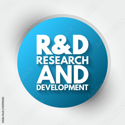 R and D - Research and Development acronym, business concept background