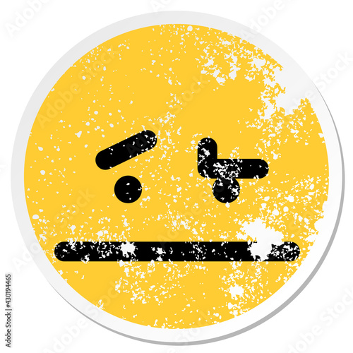 unsure confused face circular sticker