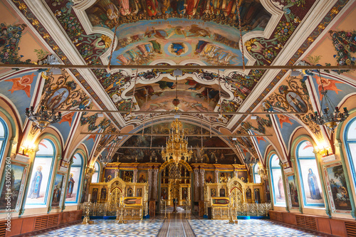 Interior of the Refectory chamber of the Church of St. Sergius. Trinity-Sergius Lavra. Sergiev Posad, Moscow region, Russia © vesta48