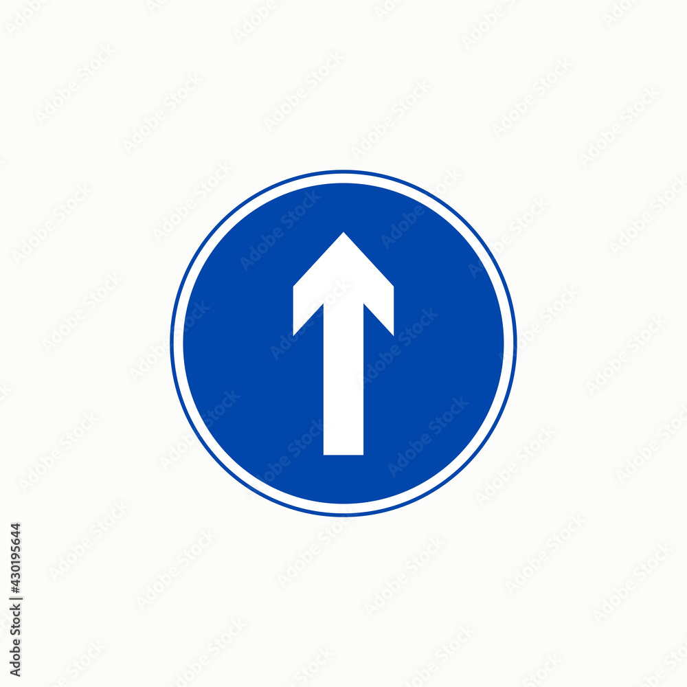 Compulsory ahead road sign board vector graphics Compulsory ahead road sign board vector graphics